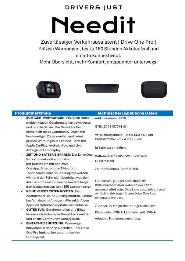 Needit Drive One Pro