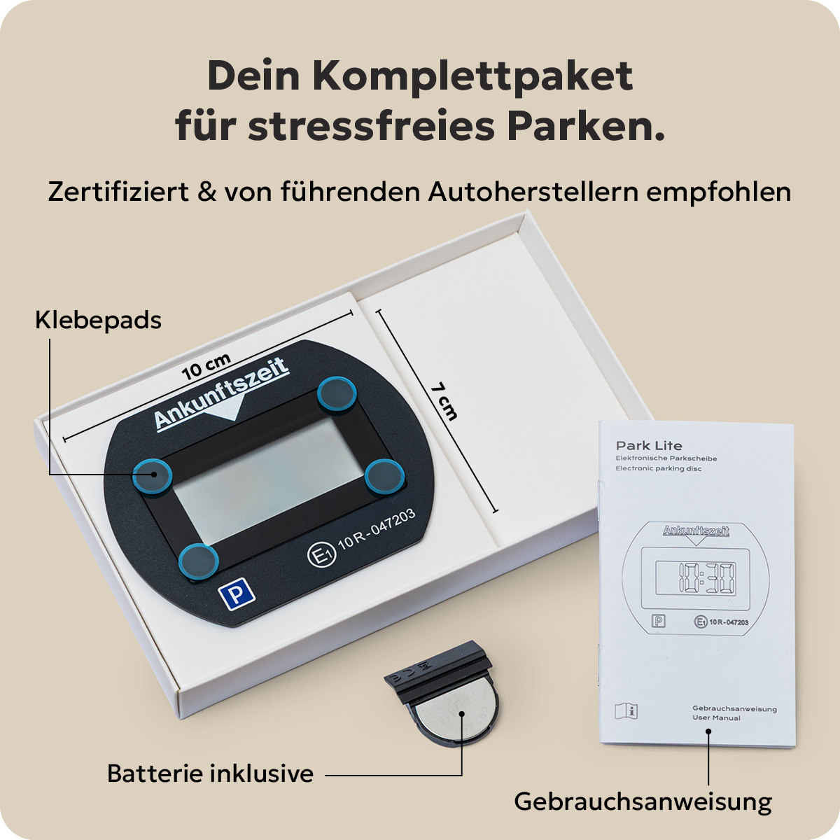 Needit Park Lite Vollautomatische Parkscheibe, Schwarz