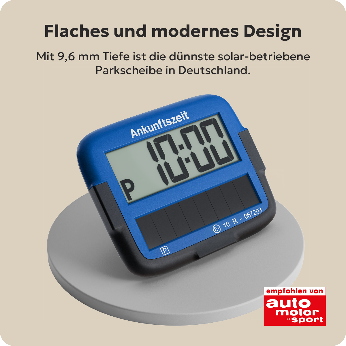 Needit Park Micro Solar solarbetriebene Parkscheibe Schwarz & Blau Set
