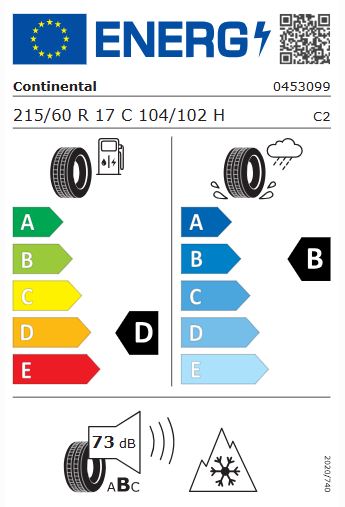 Winterreifen Continental CanContact Winter 215/60 R17 104/102H C