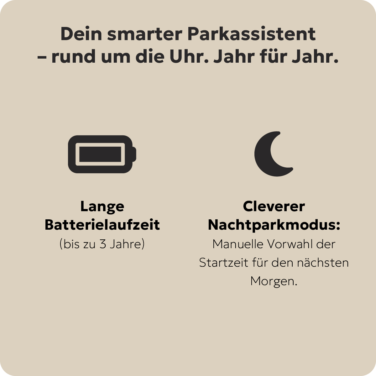 Needit Park Lite Vollautomatische Parkscheibe, Schwarz