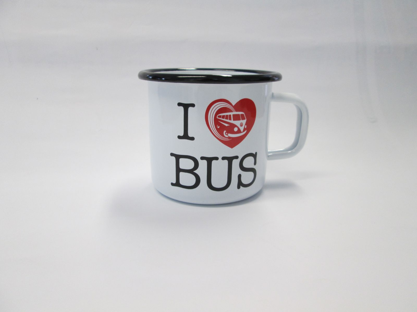Original Volkswagen Bulli Bus Emaillebecher " I ♥ BUS"  Becher 7E0069601