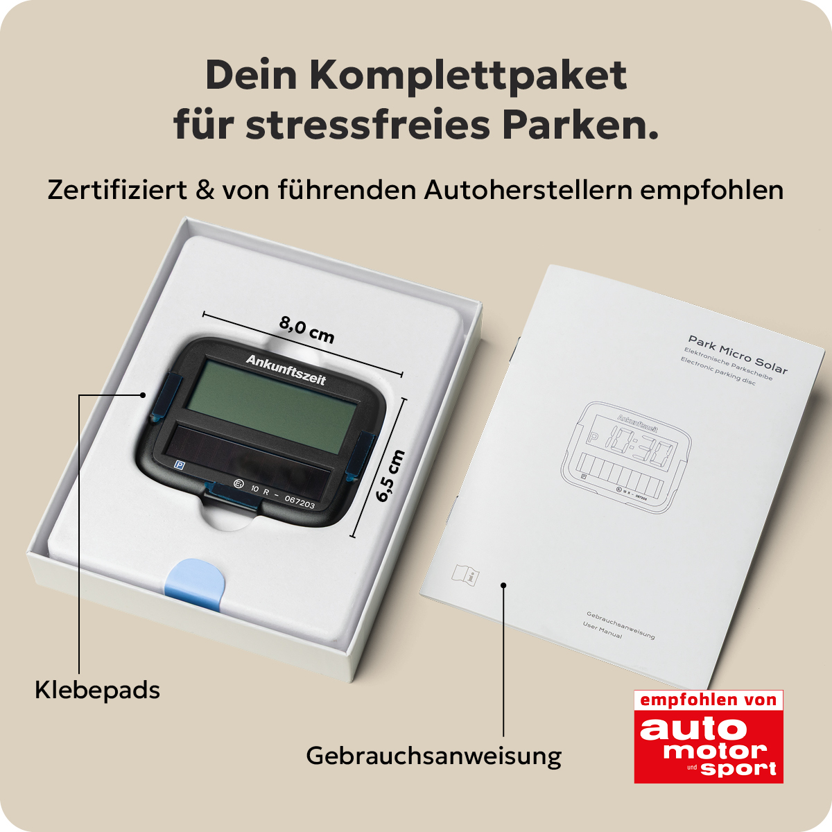 Needit Park Micro Solar solarbetriebene Parkscheibe Schwarz