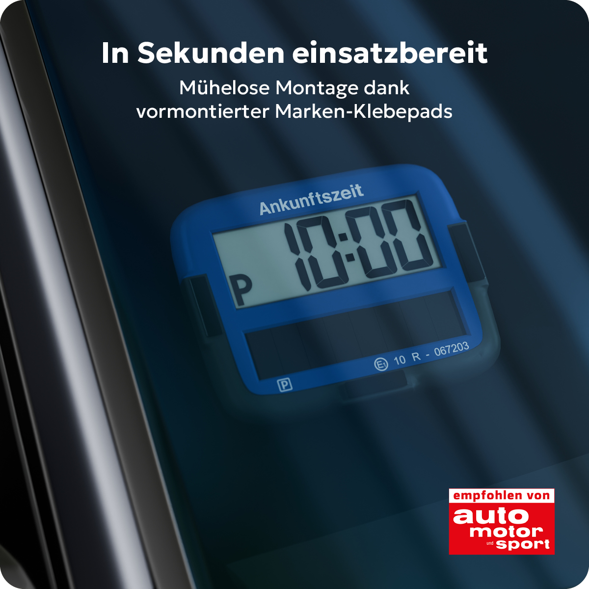 Needit Park Micro Solar solarbetriebene Parkscheibe Blau