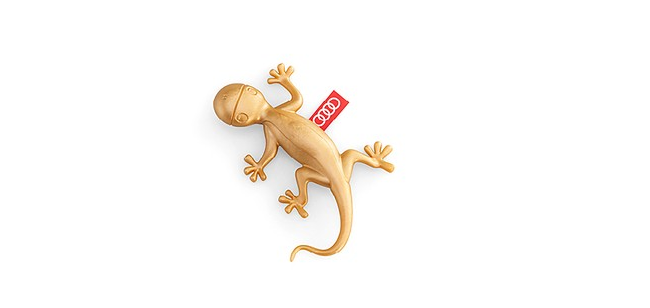 Audi Original Zubehör Duftgecko in Goldoptik, aromatisch-zimtig 000087009AS