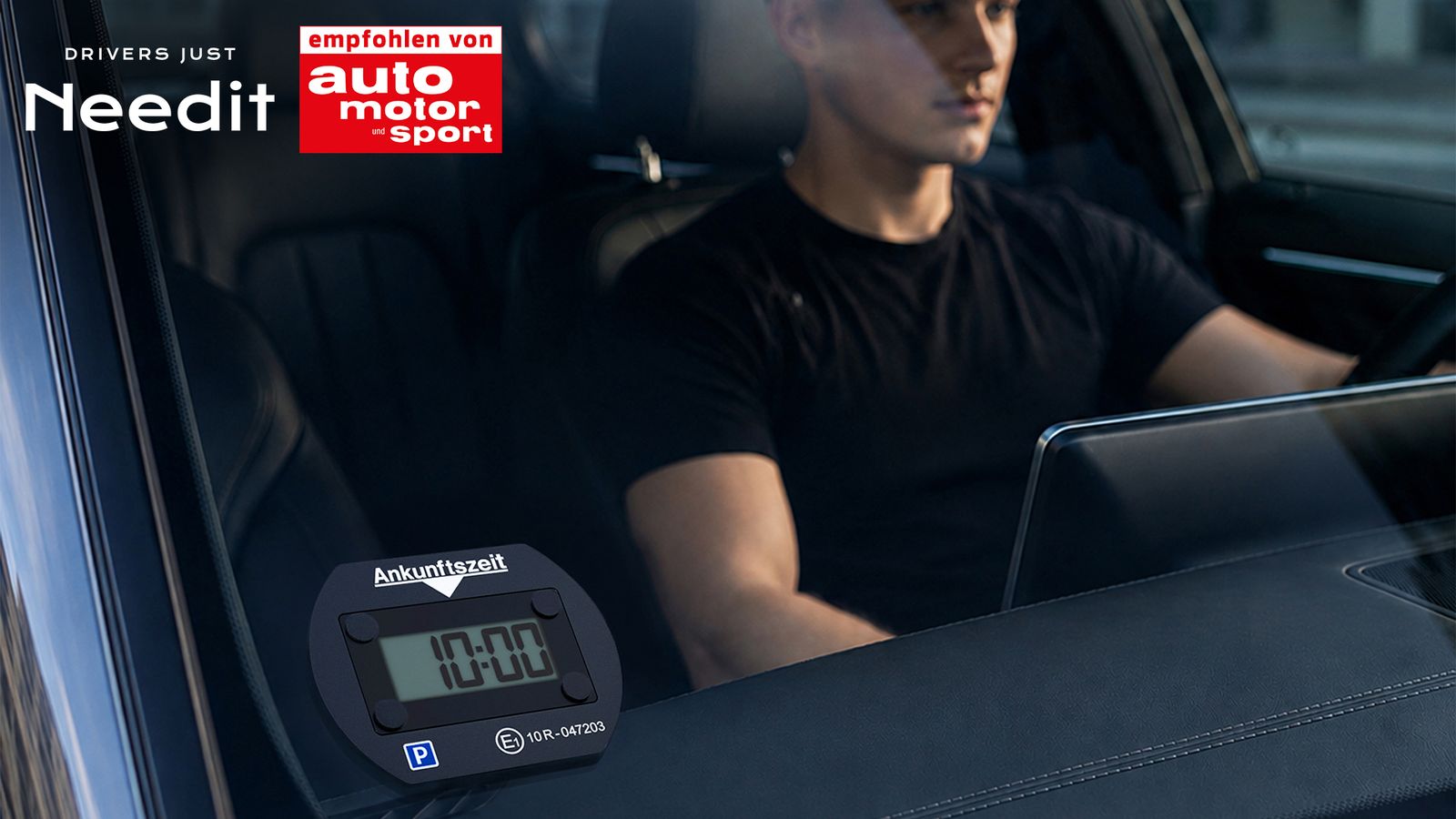 Needit Park Lite Vollautomatische Parkscheibe, Schwarz