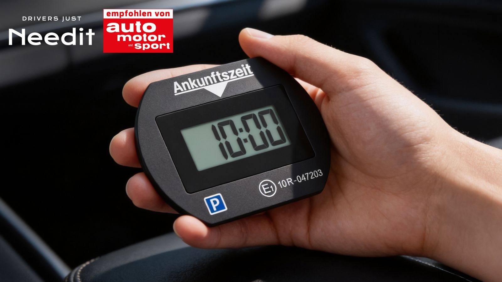 Needit Park Lite Vollautomatische Parkscheibe, Schwarz