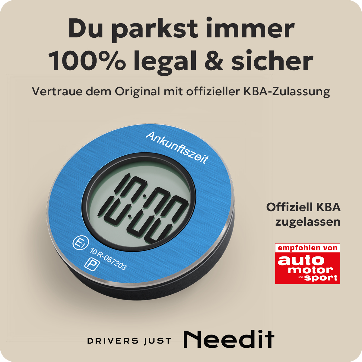 Needit ParkOne mit gebürsteter Aluminium-Front in Blau