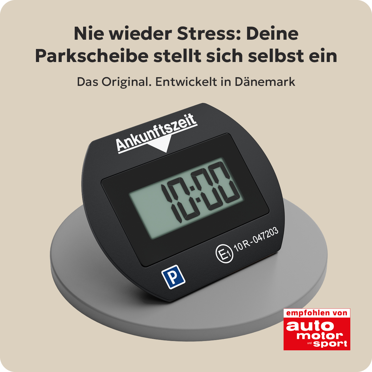 Needit Park Lite Vollautomatische Parkscheibe, Schwarz