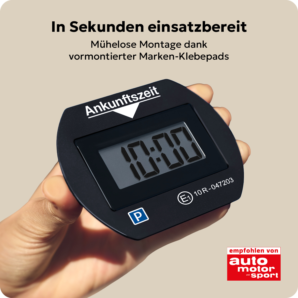 Needit Park Lite Vollautomatische Parkscheibe, Schwarz