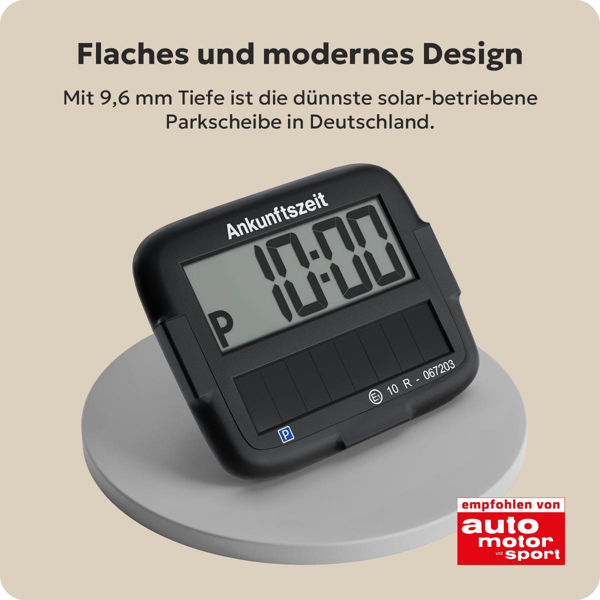 Needit Park Micro Solar solarbetriebene Parkscheibe Schwarz & Blau Set