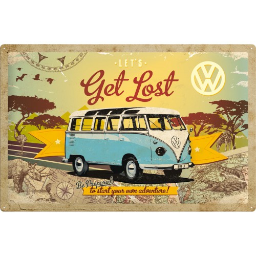 VW Bulli Let's get Lost - Blechschild